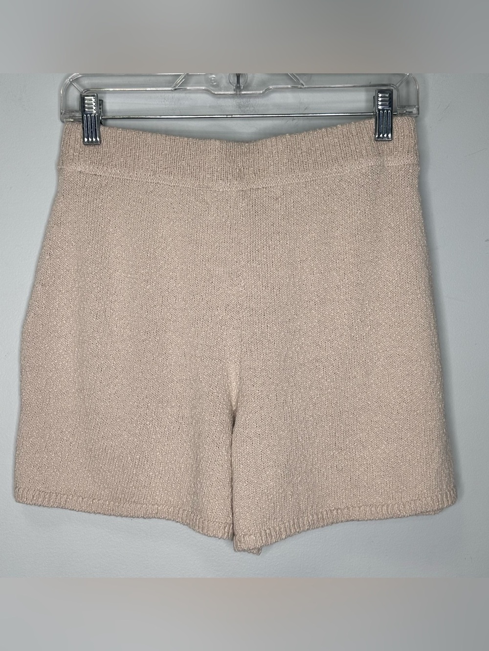Free People Beach Light Beige Sweater Knit Elastic Waist Shorts